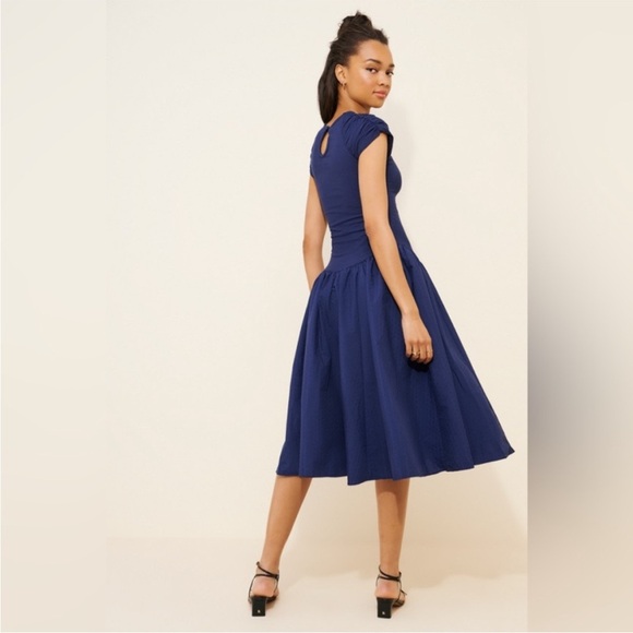 *NWT* Free People Afternoon Elegance Midi Dress in Indigo Pura - Picture 2 of 8